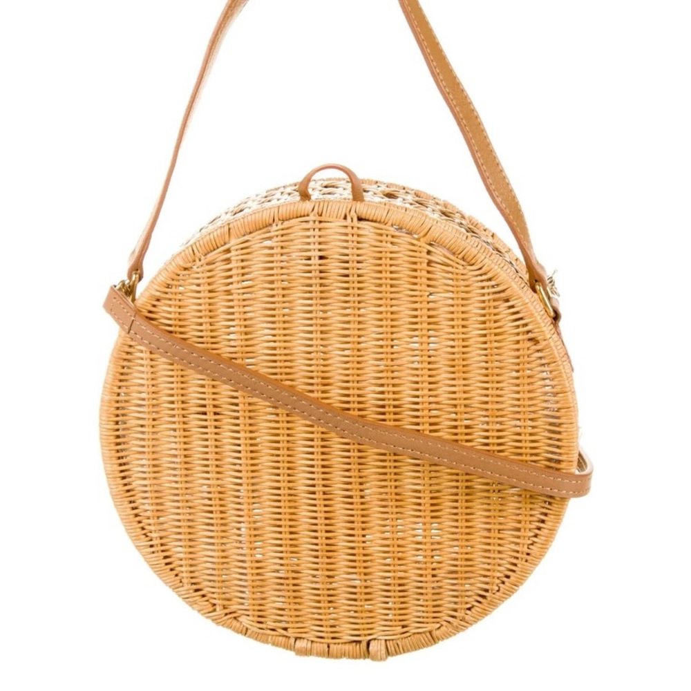 EUC Serpui Round Woven Rattan/Cane Top Handle/Crossbody Bag